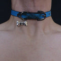 Thermochromic Leather Choker Necklace – front view | Blackyyds