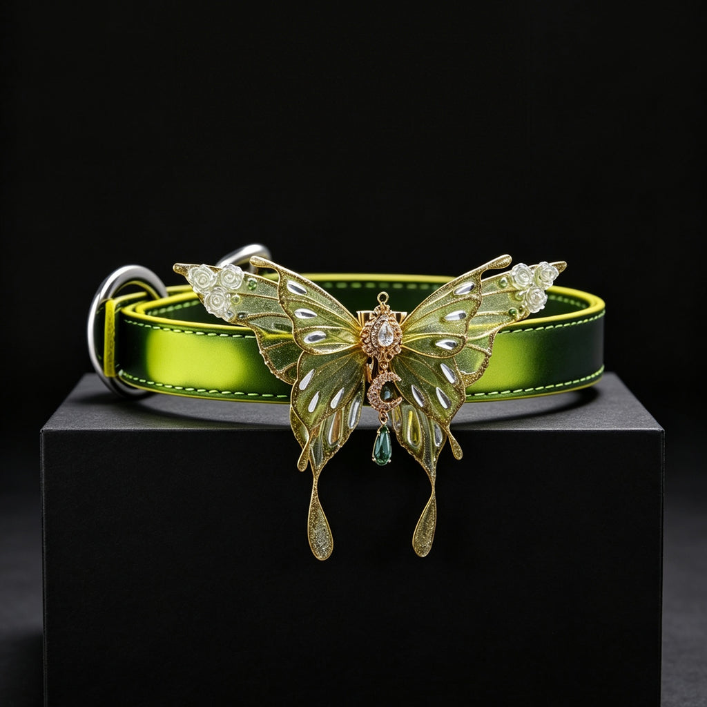 Thermochromic Iridescent Butterfly Rhinestone Choker – front view | Blackyyds