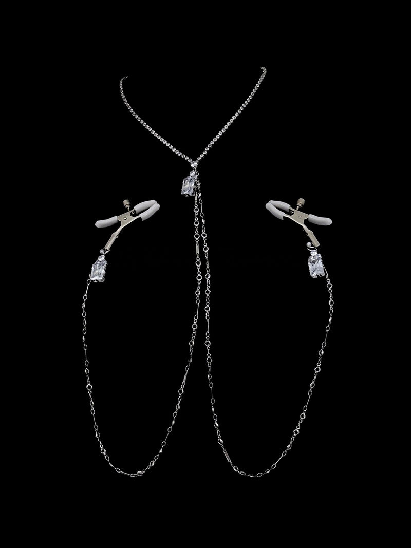Gothic Rhinestone Choker - with Body Chain | Blackyyds