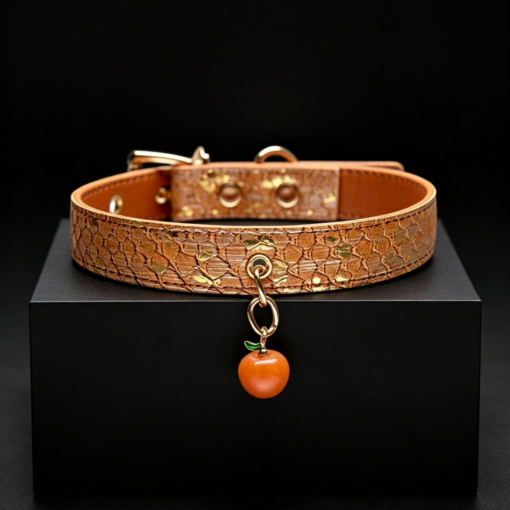 Orange Snake-Scale Choker Necklace – front view | Blackyyds