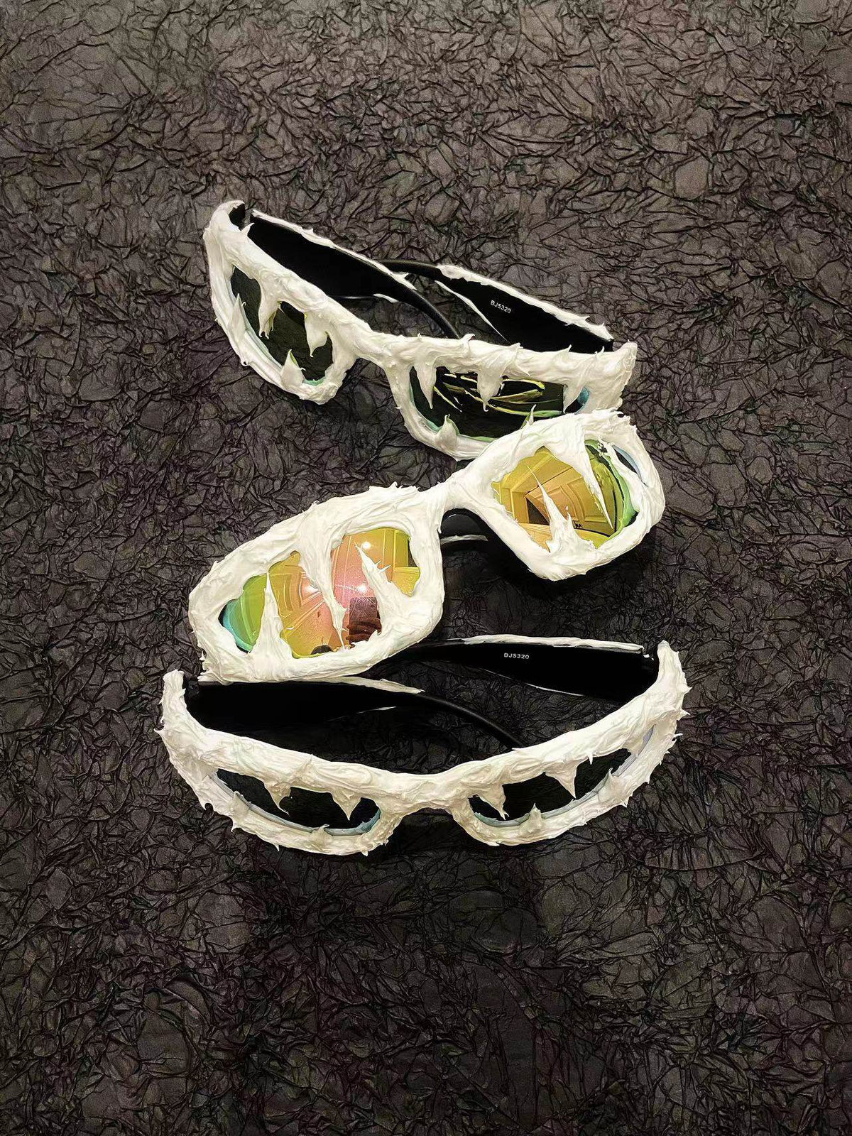 Aurora Y2K Streetwear Handmade Resin Drip Sunglasses Gothic Cyberpunk Statement | Blackyyds