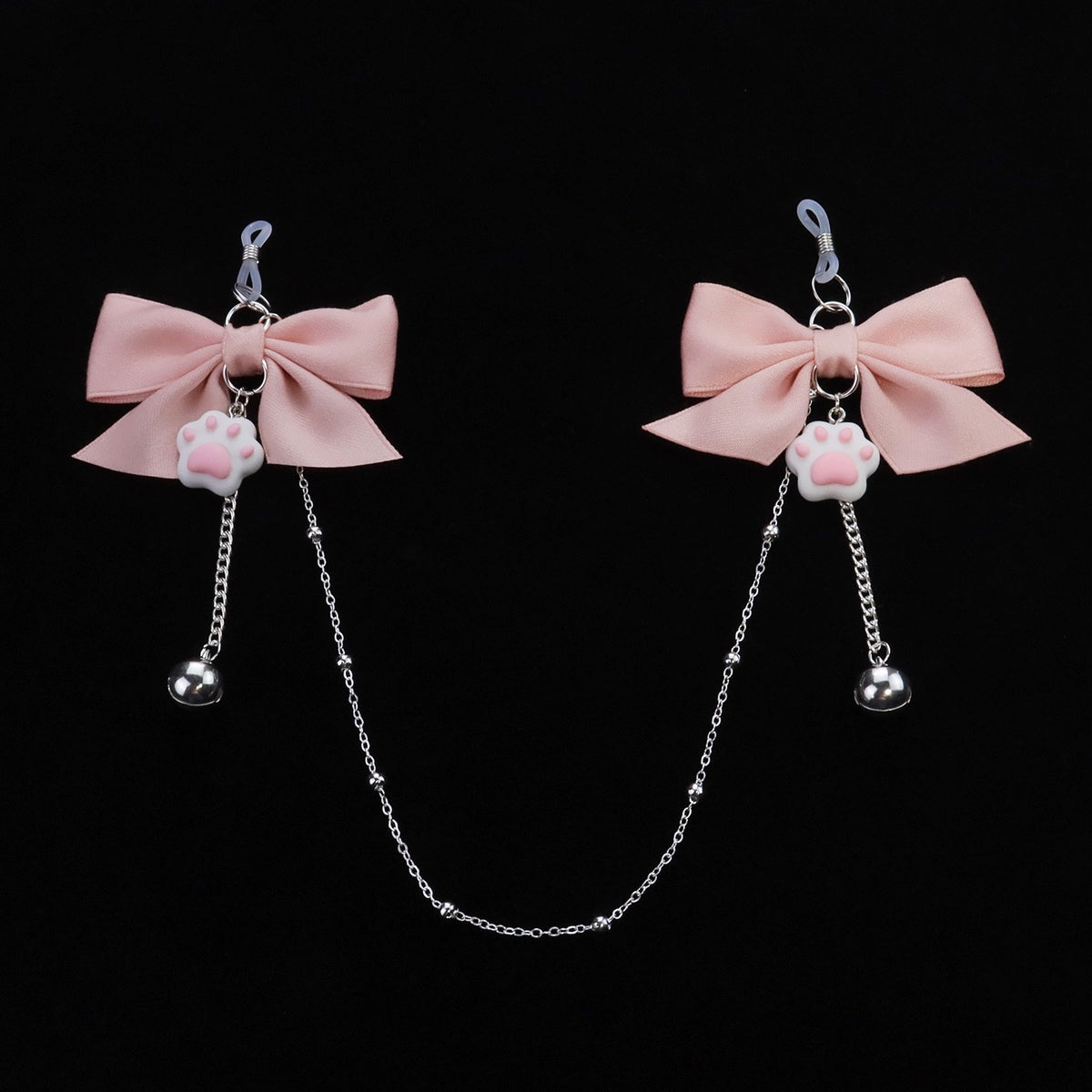 Gothic Bow Cat Paw Bell Pendant - Multi-Color - gothic necklace | Blackyyds