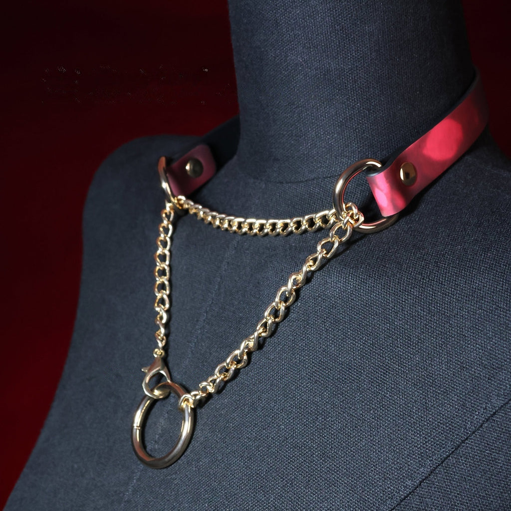 Thermochromic Skull Chain Choker Necklace – front view | Blackyyds