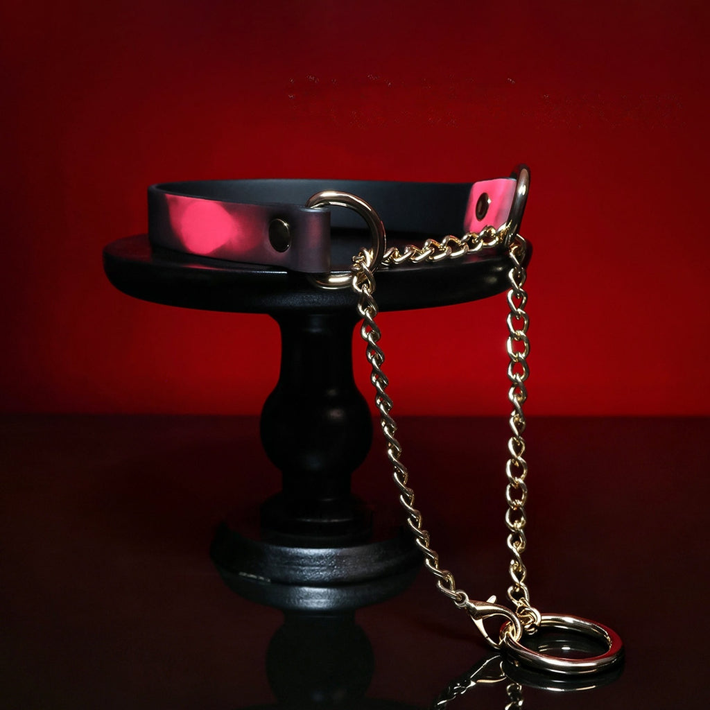Thermochromic Skull Chain Choker Necklace – detail view | Blackyyds