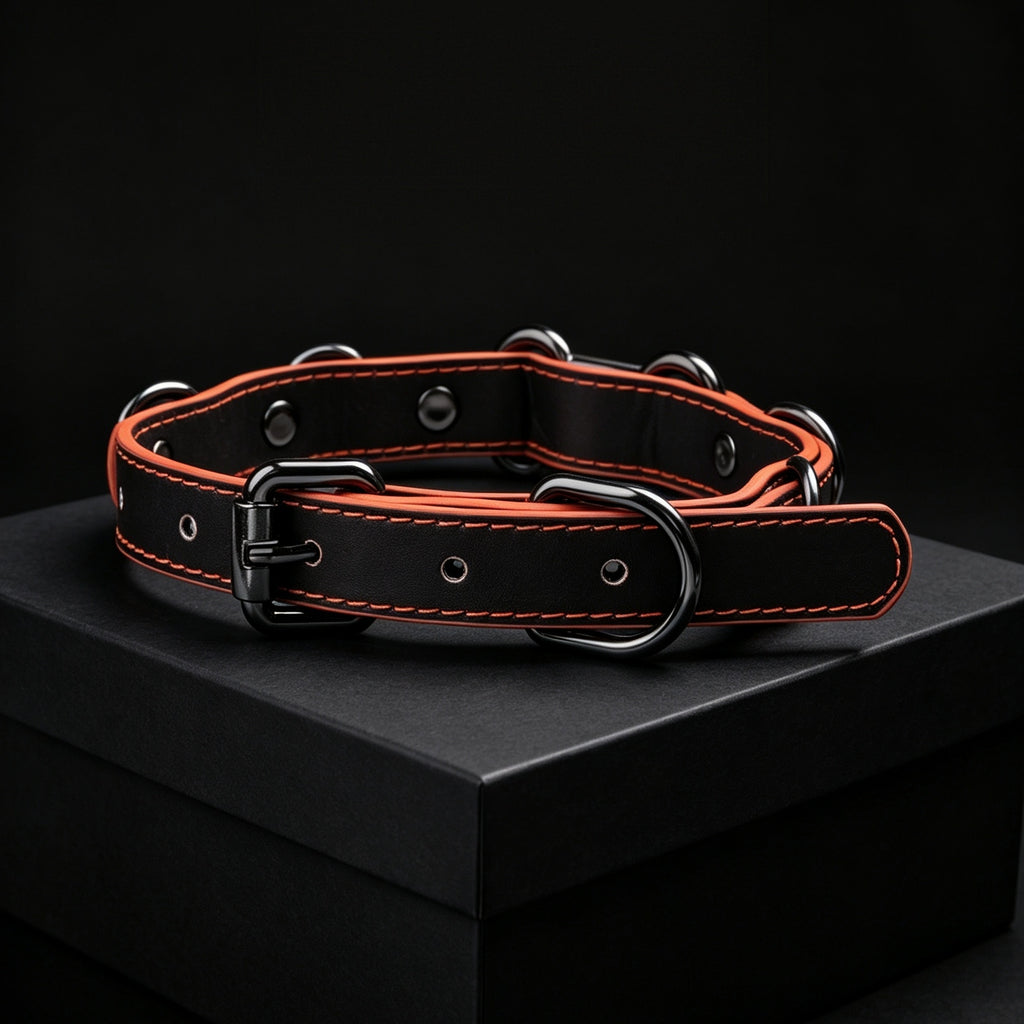 Thermochromic Black-to-Orange Choker – detail view | Blackyyds