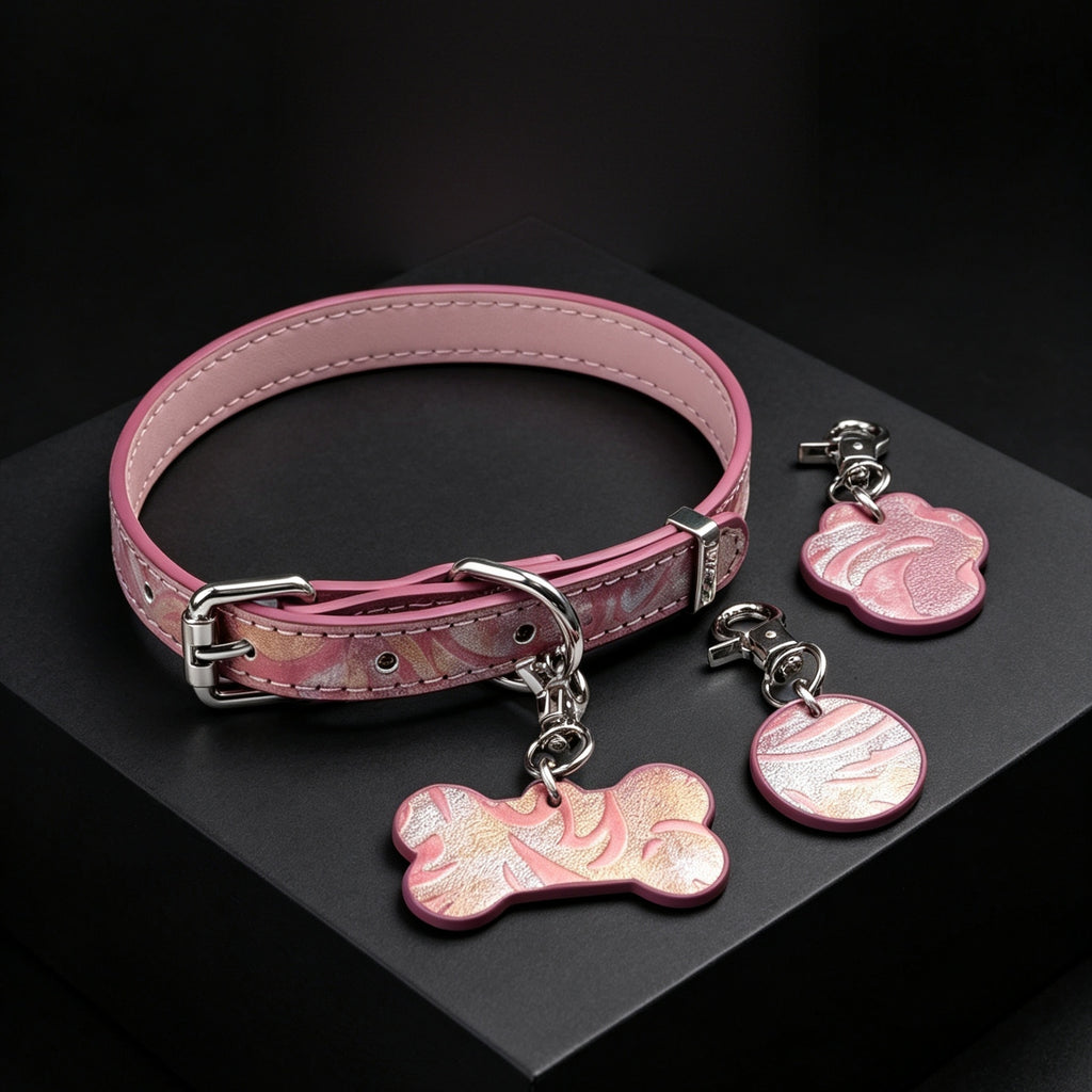 Bone Charm Choker Necklace with Triple Charms & Leash – detail view | Blackyyds