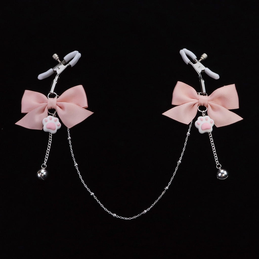 Gothic Bow Cat Paw Bell Pendant - Multi-Color close-up detail | Blackyyds
