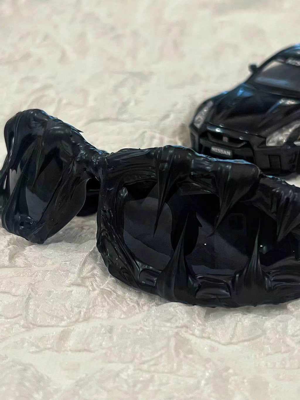 Venom Y2K Streetwear Handmade Resin Drip Sunglasses – Gothic Cyberpunk Statement gothic jewelry product view 2 | Blackyyds