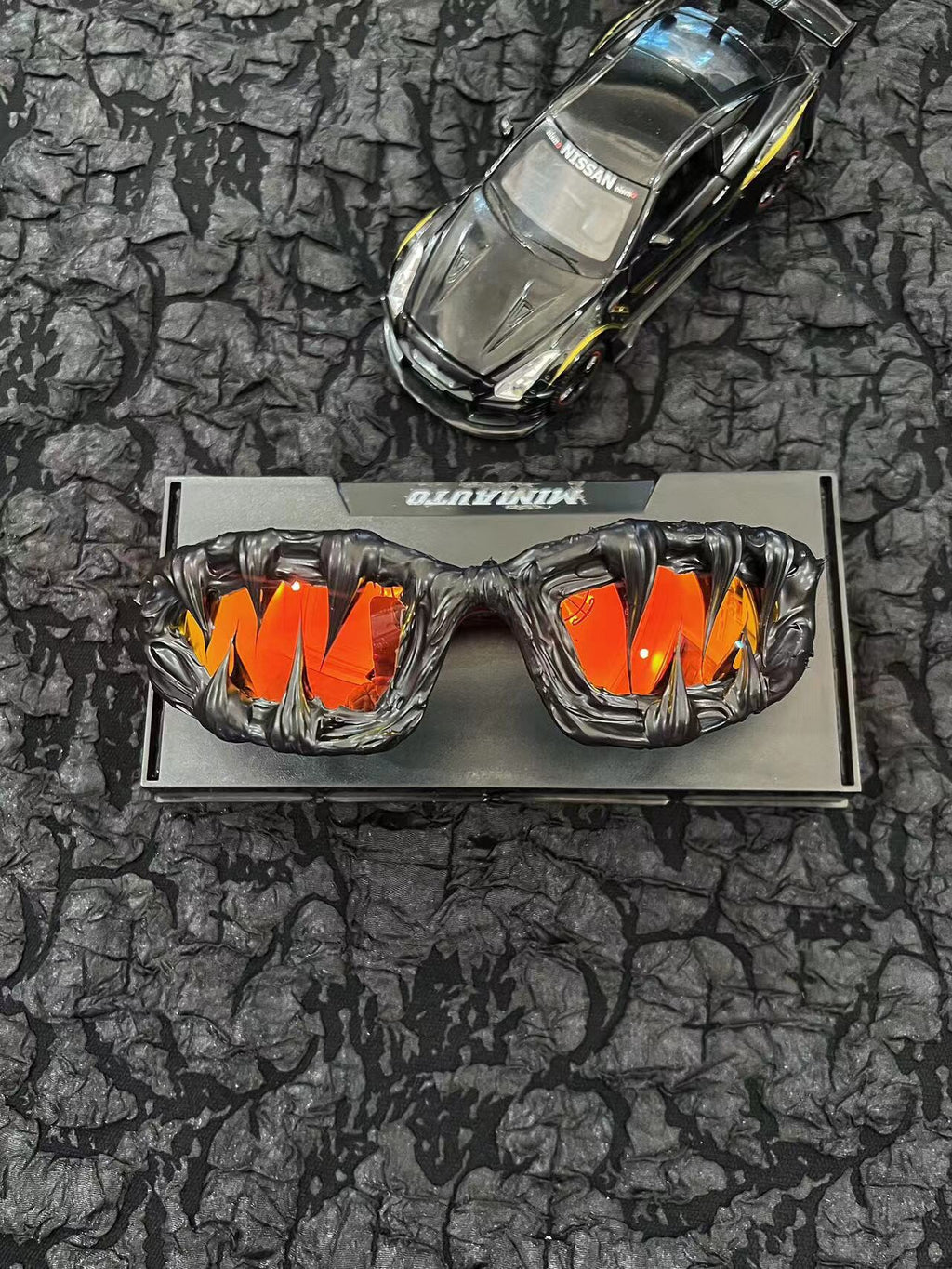 Dusk Y2K Streetwear Handmade Resin Drip Sunglasses Gothic Cyberpunk Statement gothic jewelry product view 2 | Blackyyds