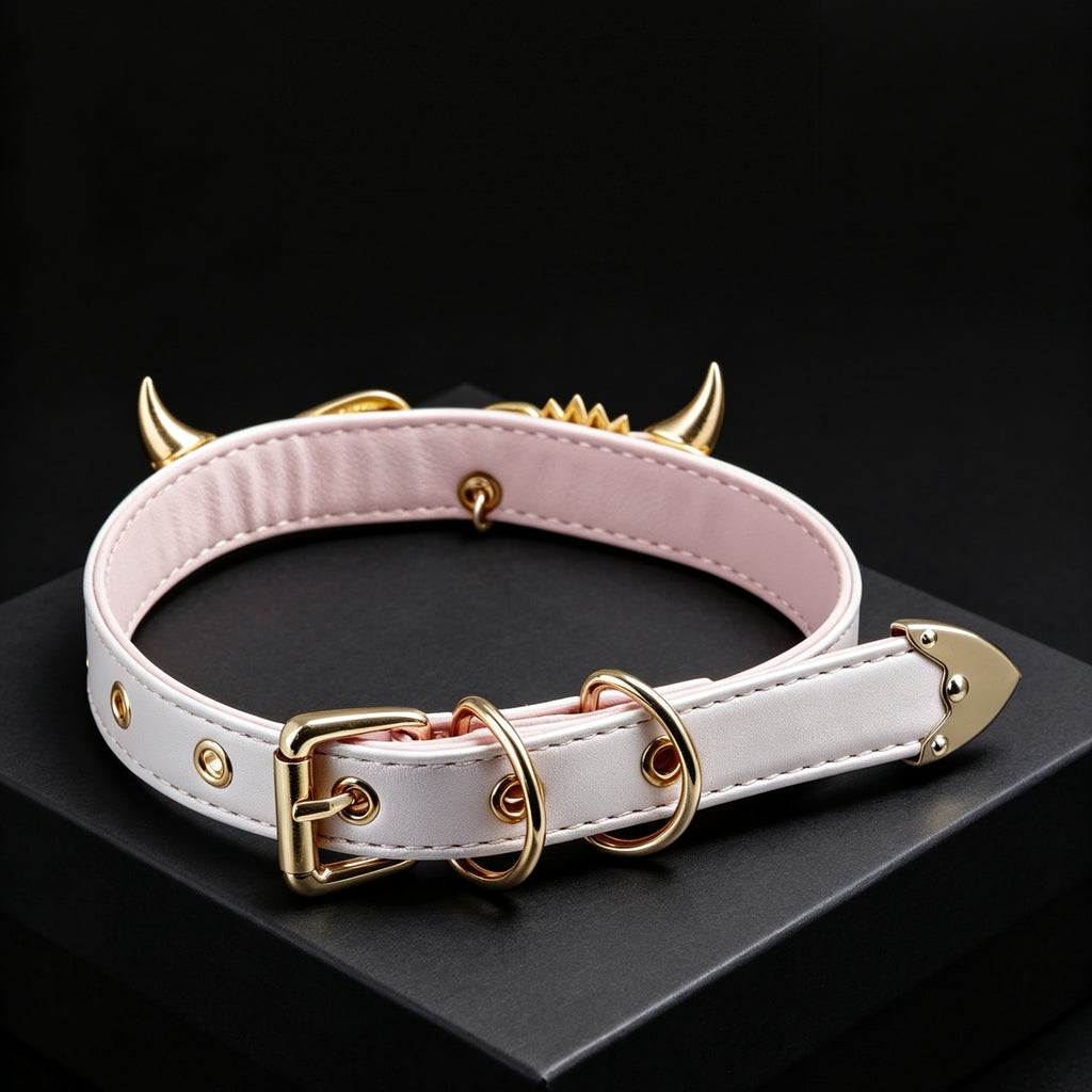 Pearlescent Pink Gold Wing Pendant Choker – styled view | Blackyyds