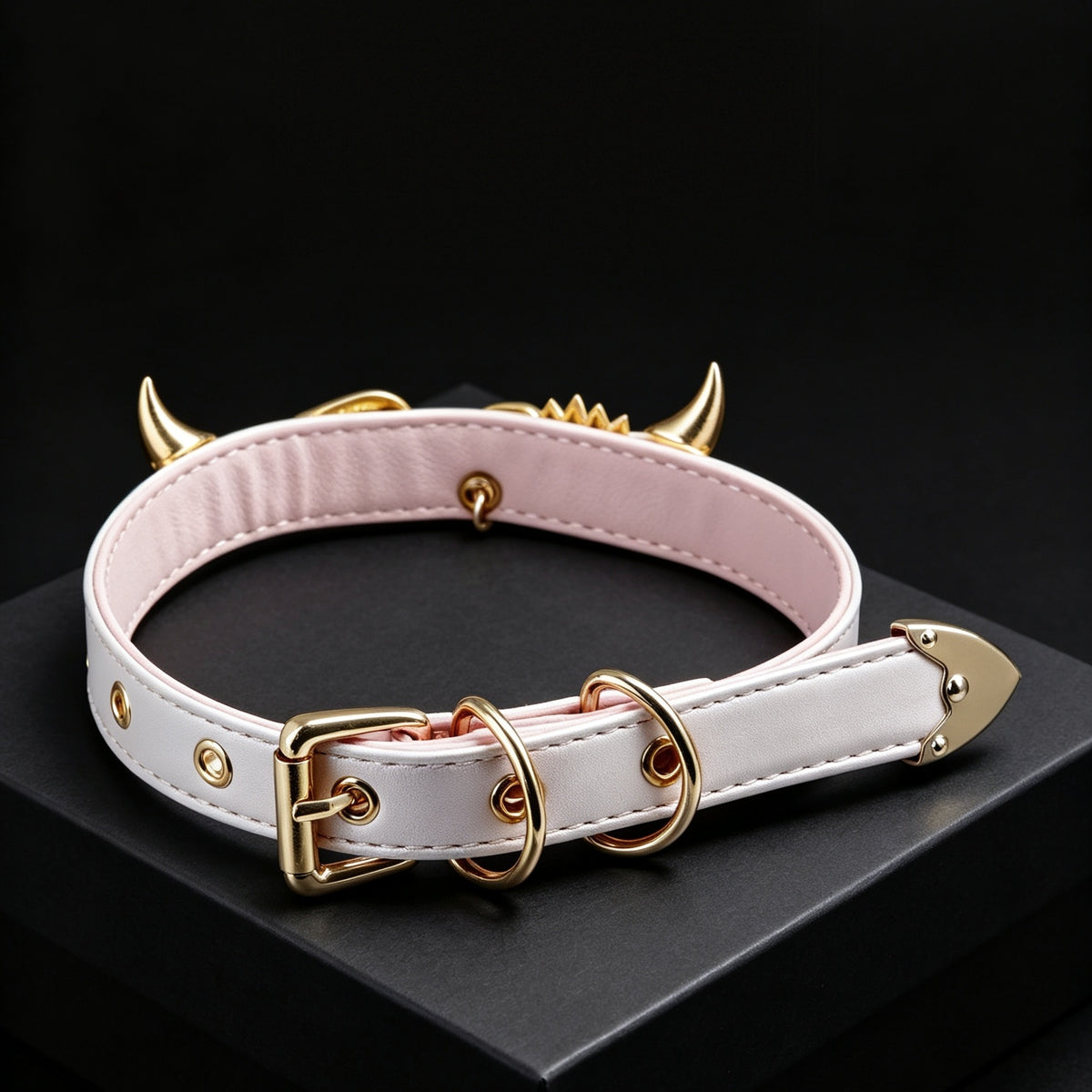 Pearlescent Pink Gold Wing Pendant Choker – styled view | Blackyyds