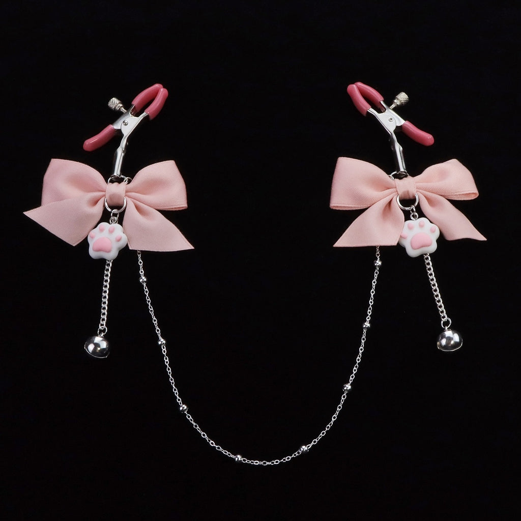 Gothic Bow Cat Paw Bell Pendant - Multi-Color gothic jewelry product view 2 | Blackyyds