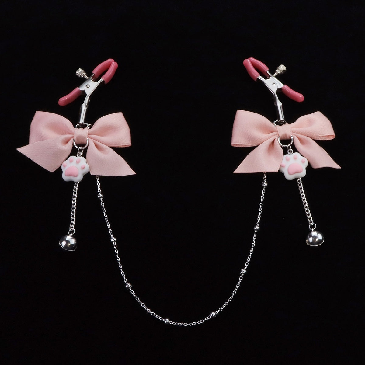 Gothic Bow Cat Paw Bell Pendant - Multi-Color gothic jewelry product view 2 | Blackyyds