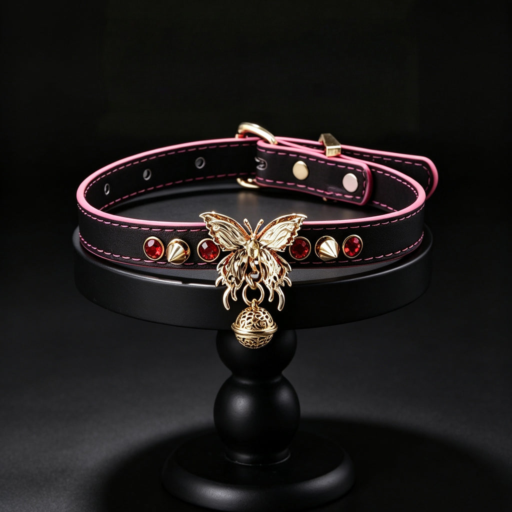 Butterfly Bell Choker Necklace – close-up | Blackyyds