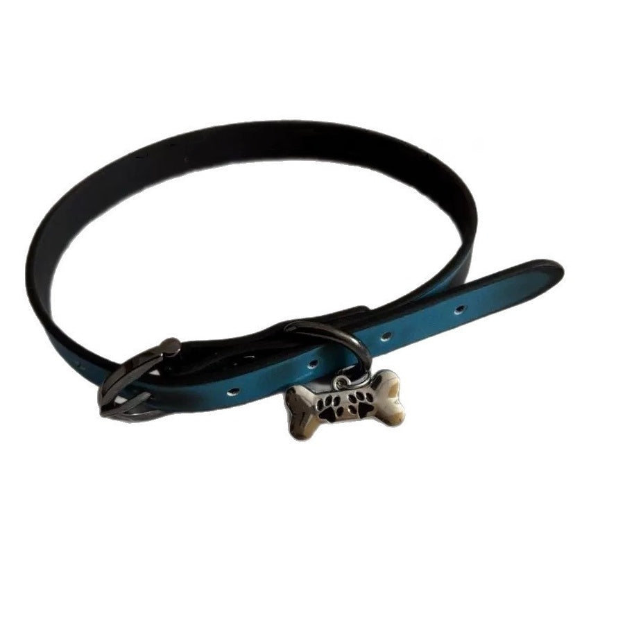 Thermochromic Leather Choker Necklace – close-up | Blackyyds