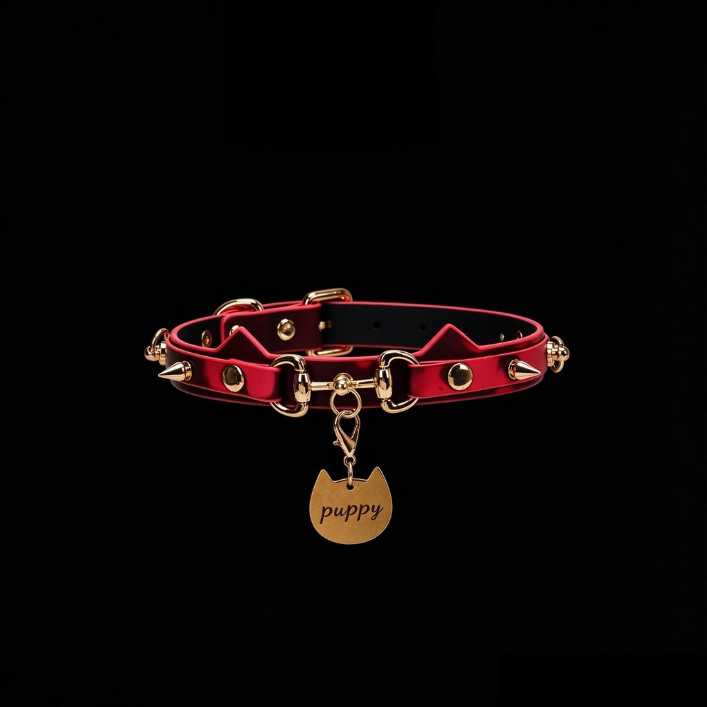 Thermochromic Cat Ear Bell Choker – close-up | Blackyyds