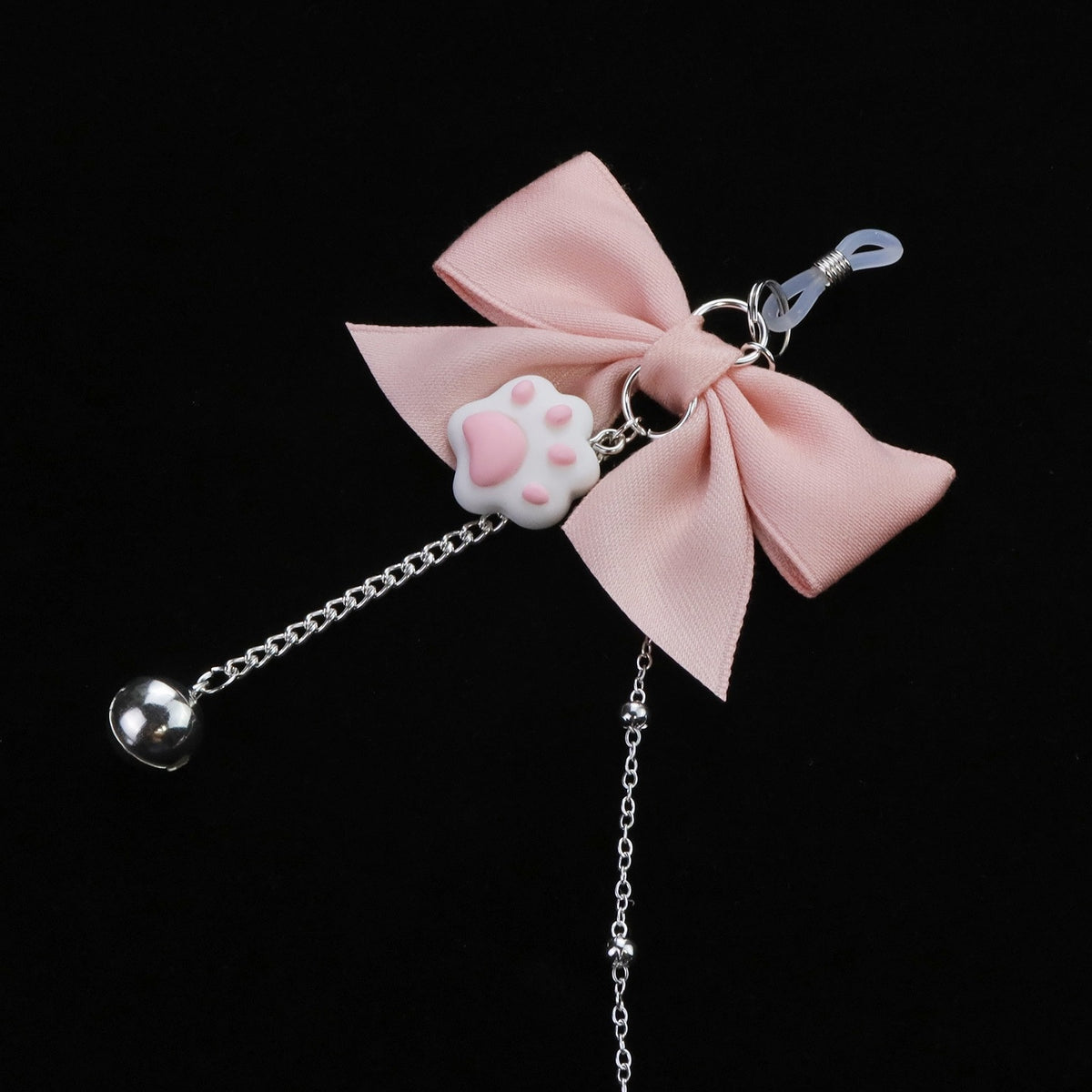 Gothic Bow Cat Paw Bell Pendant - Multi-Color angle view | Blackyyds