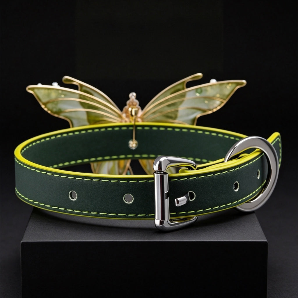 Thermochromic Iridescent Butterfly Rhinestone Choker – close-up | Blackyyds