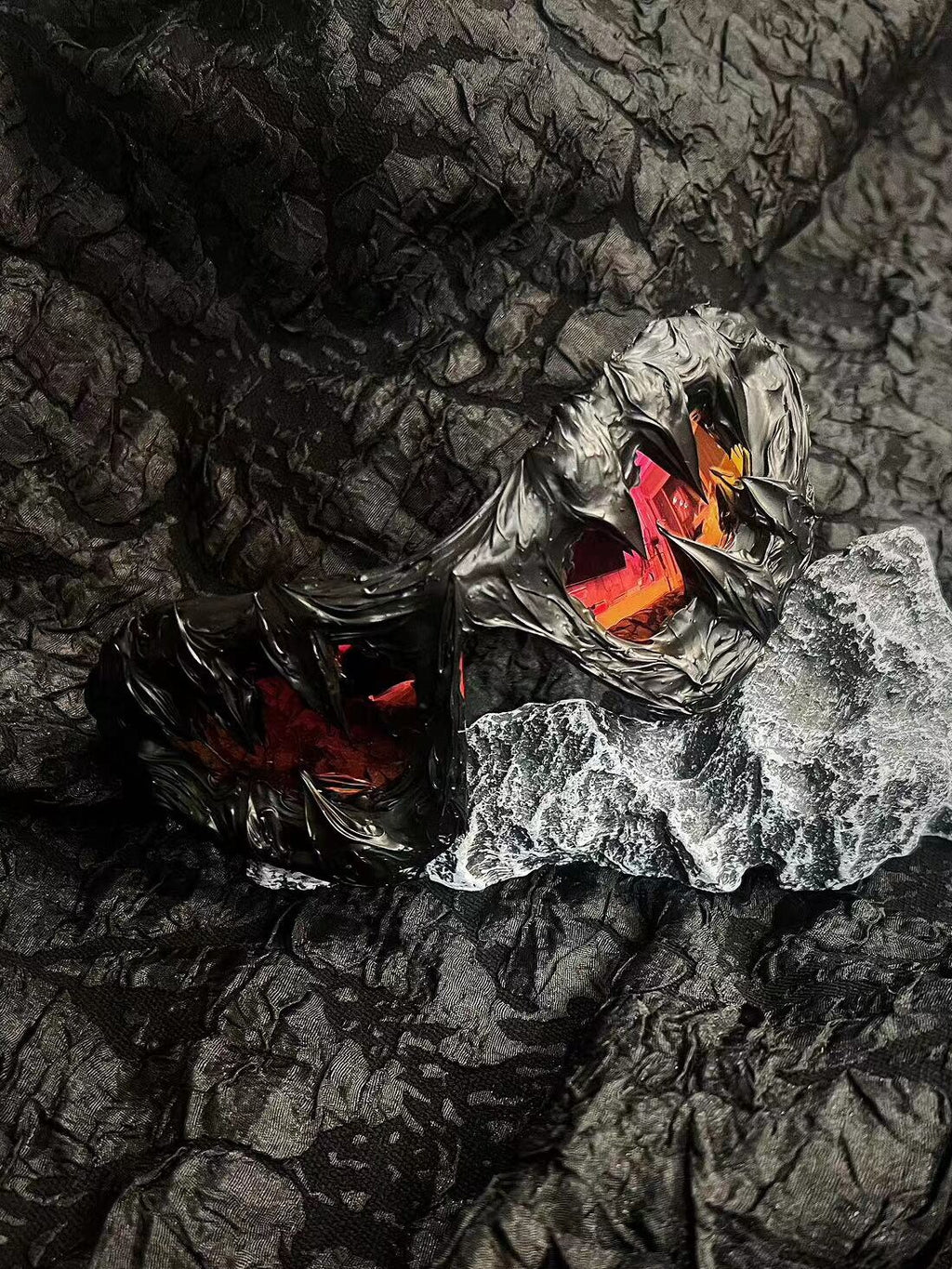 Prison Y2K Streetwear Handmade Resin Drip Sunglasses Gothic Cyberpunk Statement angle view | Blackyyds