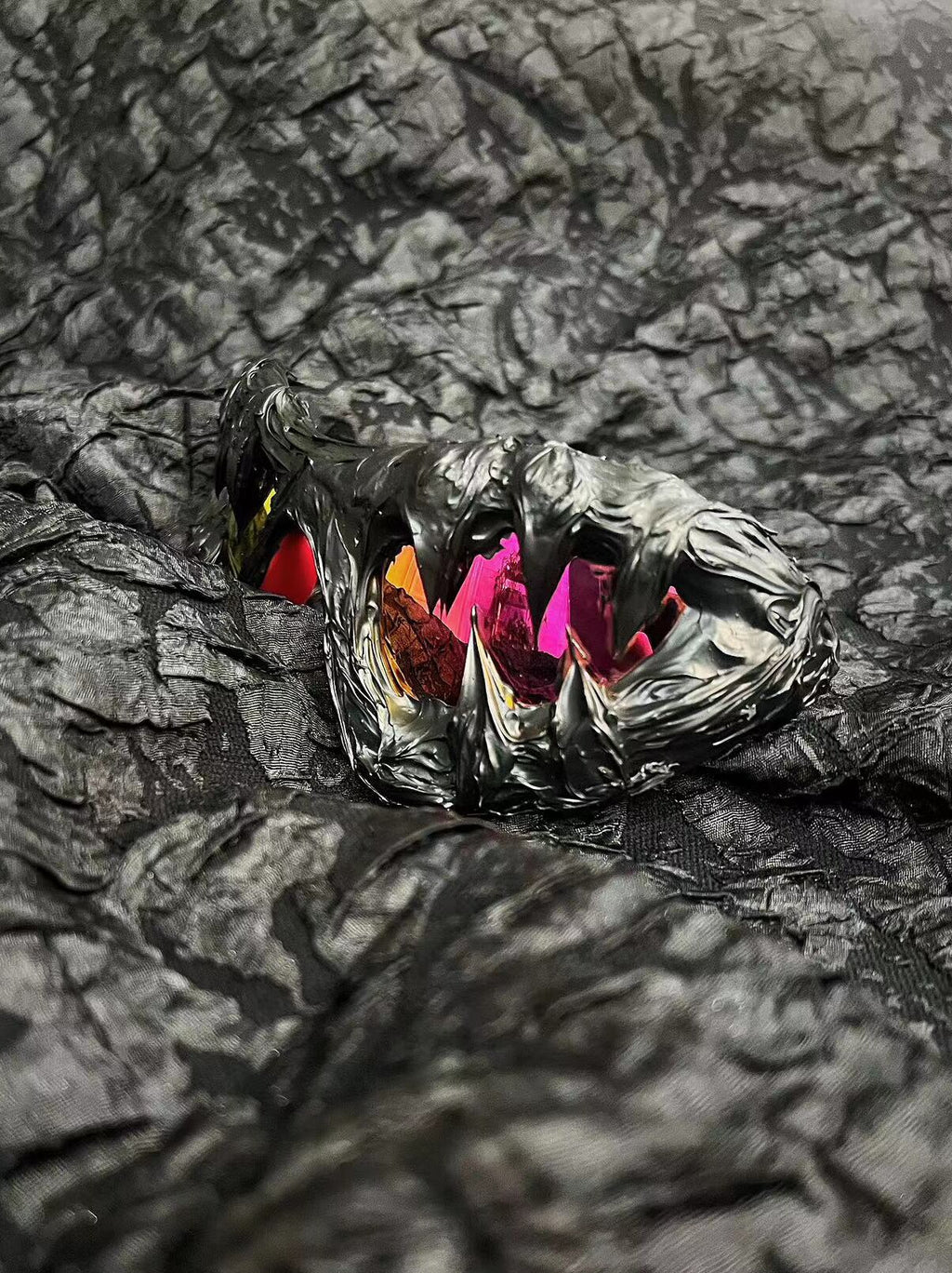 Prison Y2K Streetwear Handmade Resin Drip Sunglasses Gothic Cyberpunk Statement y2k necklace detail shot | Blackyyds