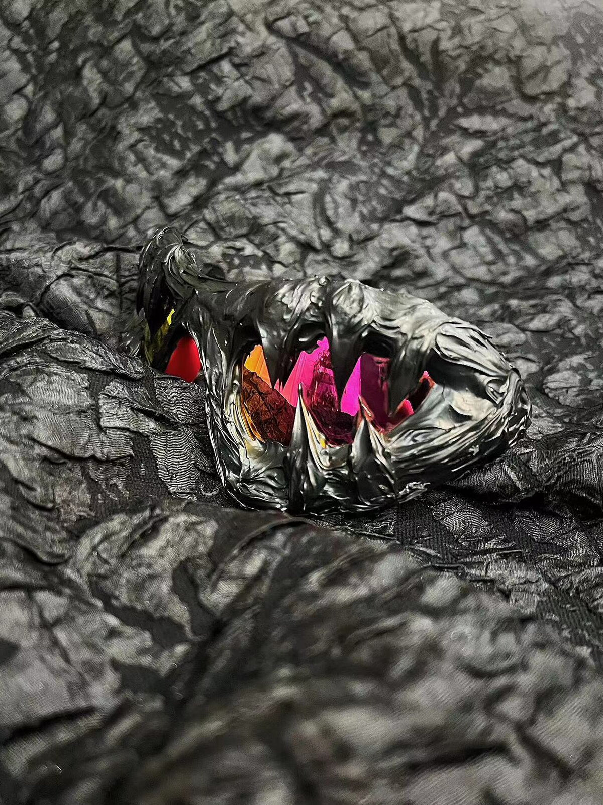 Prison Y2K Streetwear Handmade Resin Drip Sunglasses Gothic Cyberpunk Statement y2k necklace detail shot | Blackyyds
