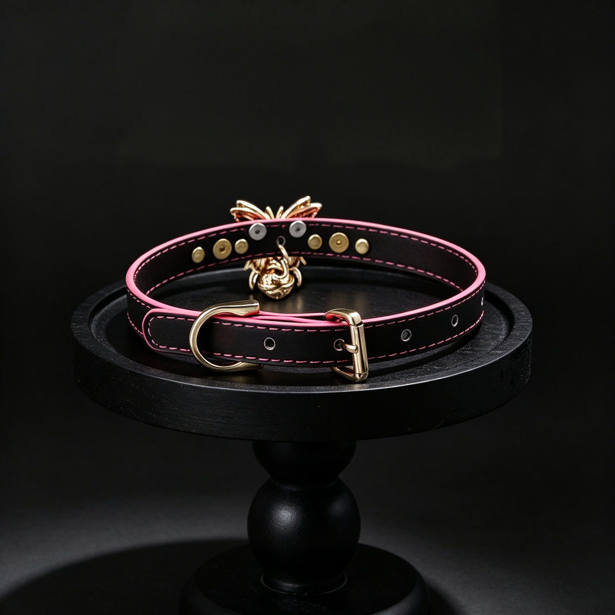 Butterfly Bell Choker Necklace – side view | Blackyyds