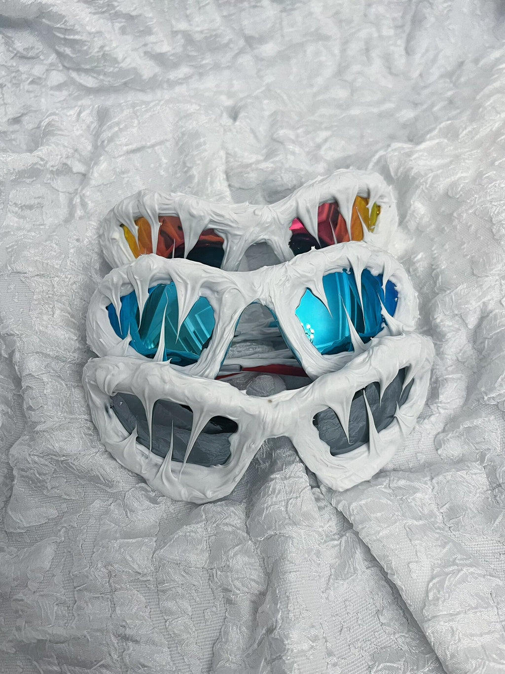 Glacier Y2K Streetwear Handmade Resin Drip Sunglasses Gothic Cyberpunk Statement y2k necklace detail shot | Blackyyds