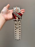 Y2K "Love Hurts" Dagger Heart Studded Belt - Gothic Punk Aesthetic