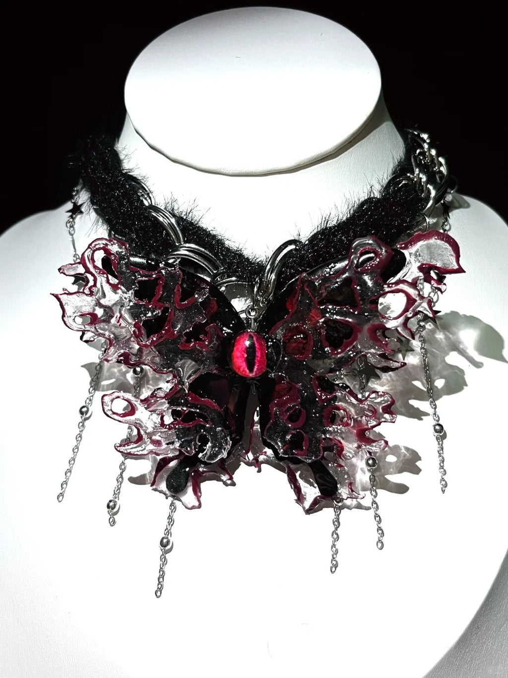 Authentic Butterfly Specimen Necklace - Dark Gothic Handcrafted Jewelry Butterfly Choker Necklace