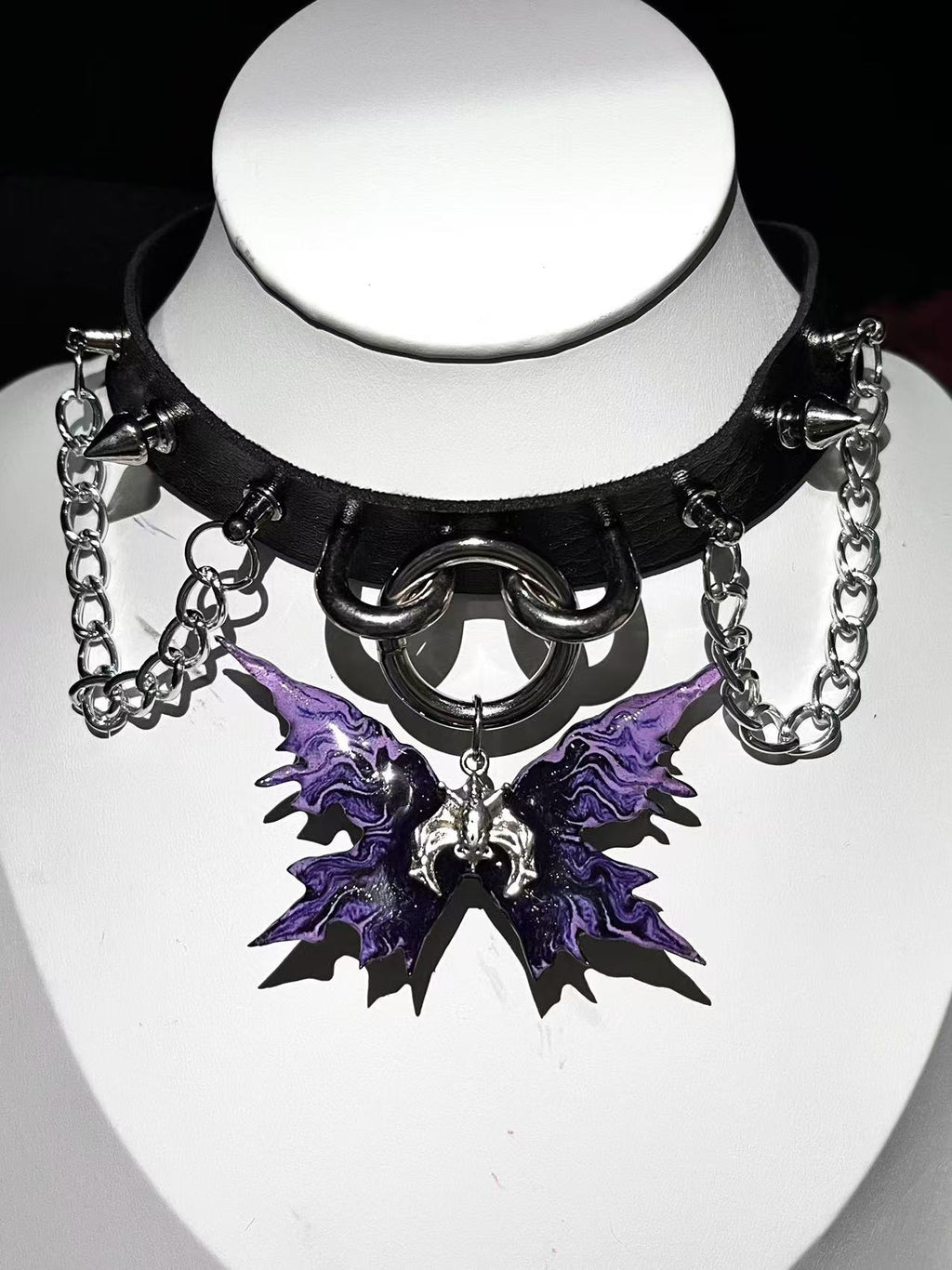 Authentic Butterfly Specimen Necklace - Dark Gothic Handcrafted Jewelry Butterfly Choker Necklace