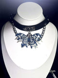 Collana con autentica farfalla esemplare - Collana girocollo con farfalla realizzata a mano in stile gotico scuro