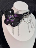 Collana con autentica farfalla esemplare - Collana girocollo con farfalla realizzata a mano in stile gotico scuro