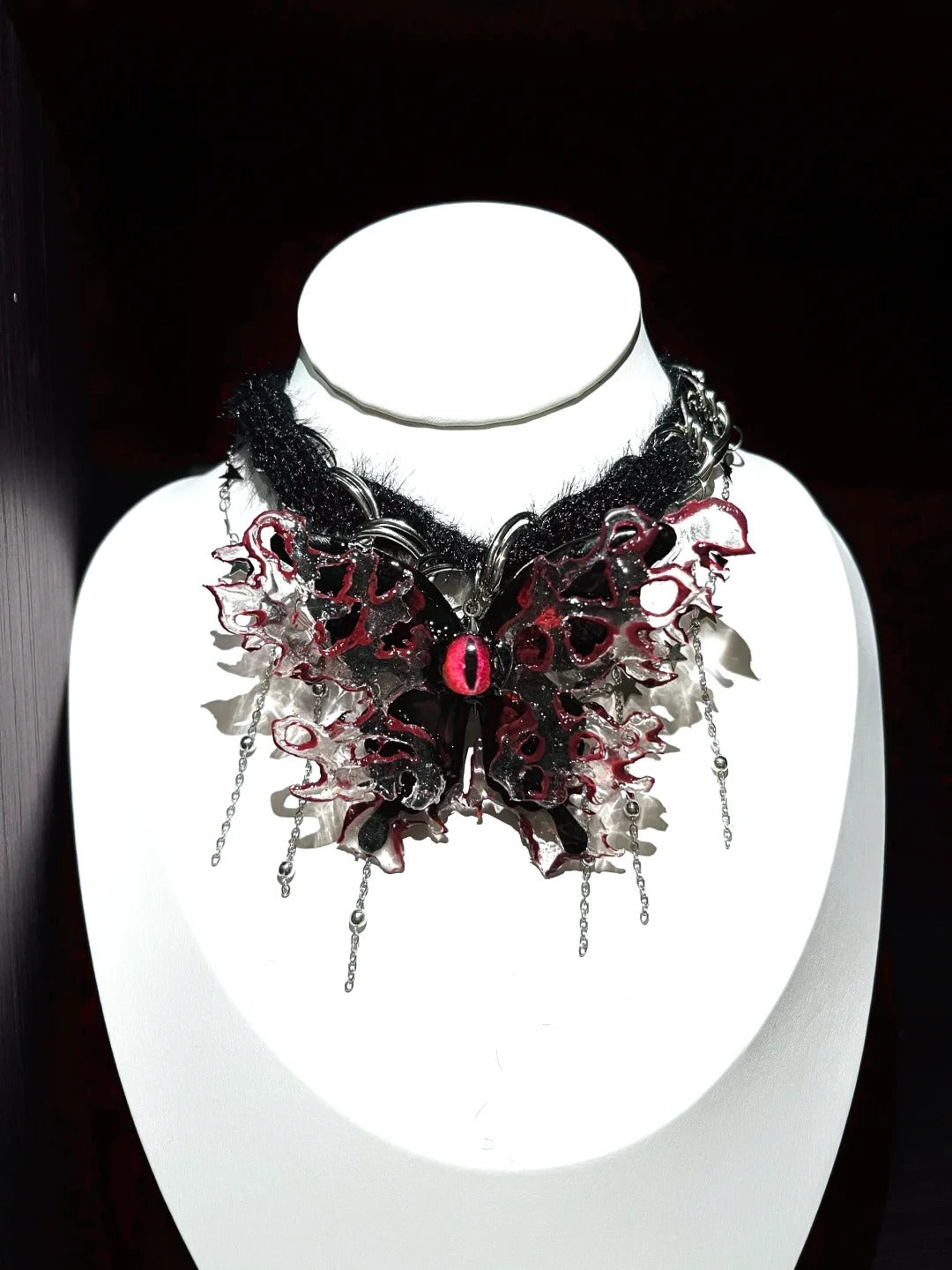 Authentic Butterfly Specimen Necklace - Dark Gothic Handcrafted Jewelry Butterfly Choker Necklace