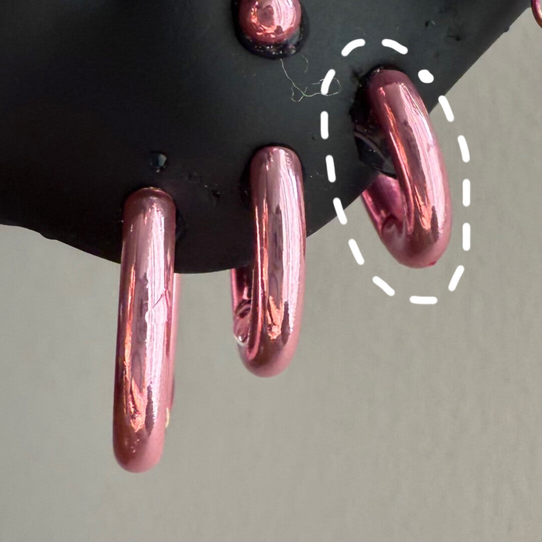 Pink Electroplated Titanium Steel Ear Cuffs, Hoops & Ear Chains - Titanium Alloy & Zirconia Ear Studs