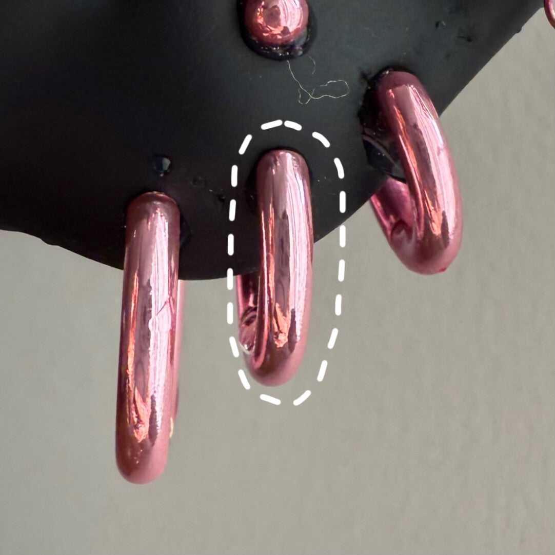 Pink Electroplated Titanium Steel Ear Cuffs, Hoops & Ear Chains - Titanium Alloy & Zirconia Ear Studs