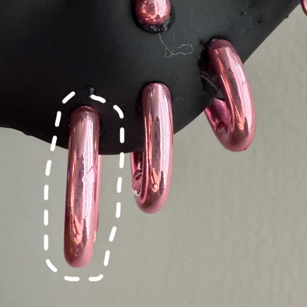 Pink Electroplated Titanium Steel Ear Cuffs, Hoops & Ear Chains - Titanium Alloy & Zirconia Ear Studs