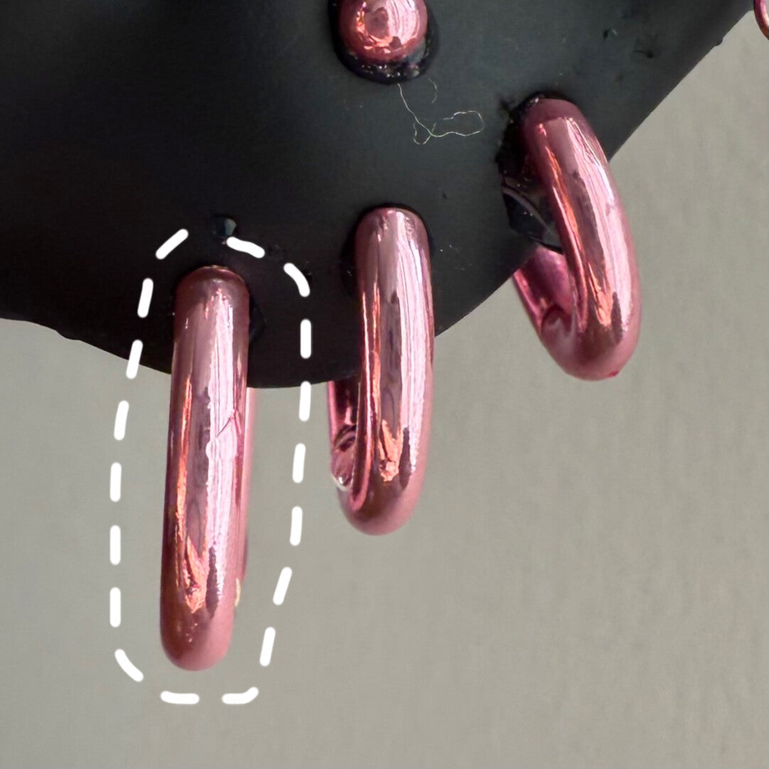 Pink Electroplated Titanium Steel Ear Cuffs, Hoops & Ear Chains - Titanium Alloy & Zirconia Ear Studs