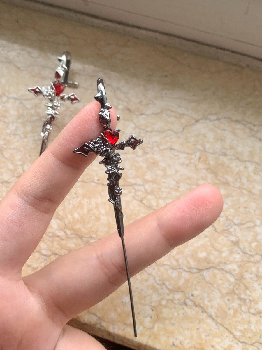 Sin & Punishment | Cross Earrings | Gothic Punk Titanium Steel Studs