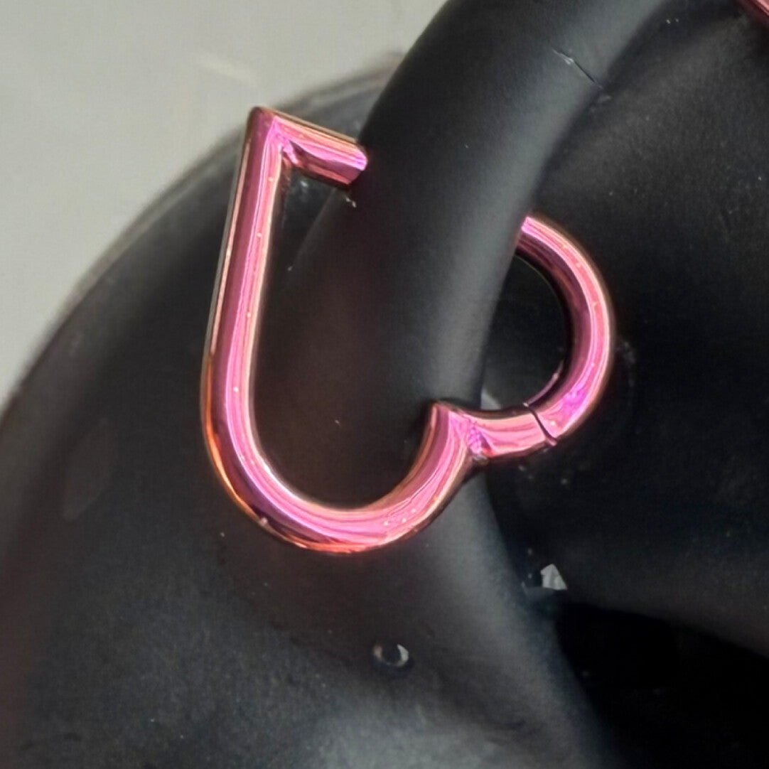 Pink Electroplated Titanium Steel Ear Cuffs, Hoops & Ear Chains - Titanium Alloy & Zirconia Ear Studs