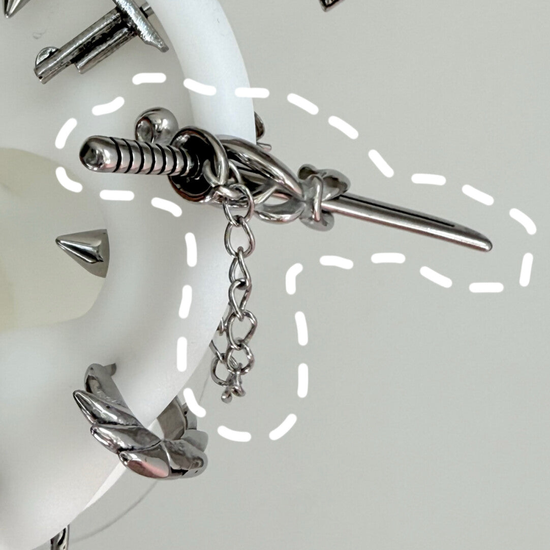 Titanium Steel Studs Ear Cuffs & Hoops