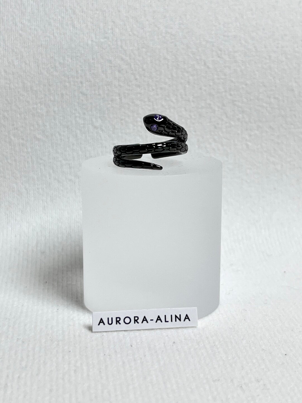 Forbidden Spirit Snake Ins Purple Zircon Snake Ring (Thorns)