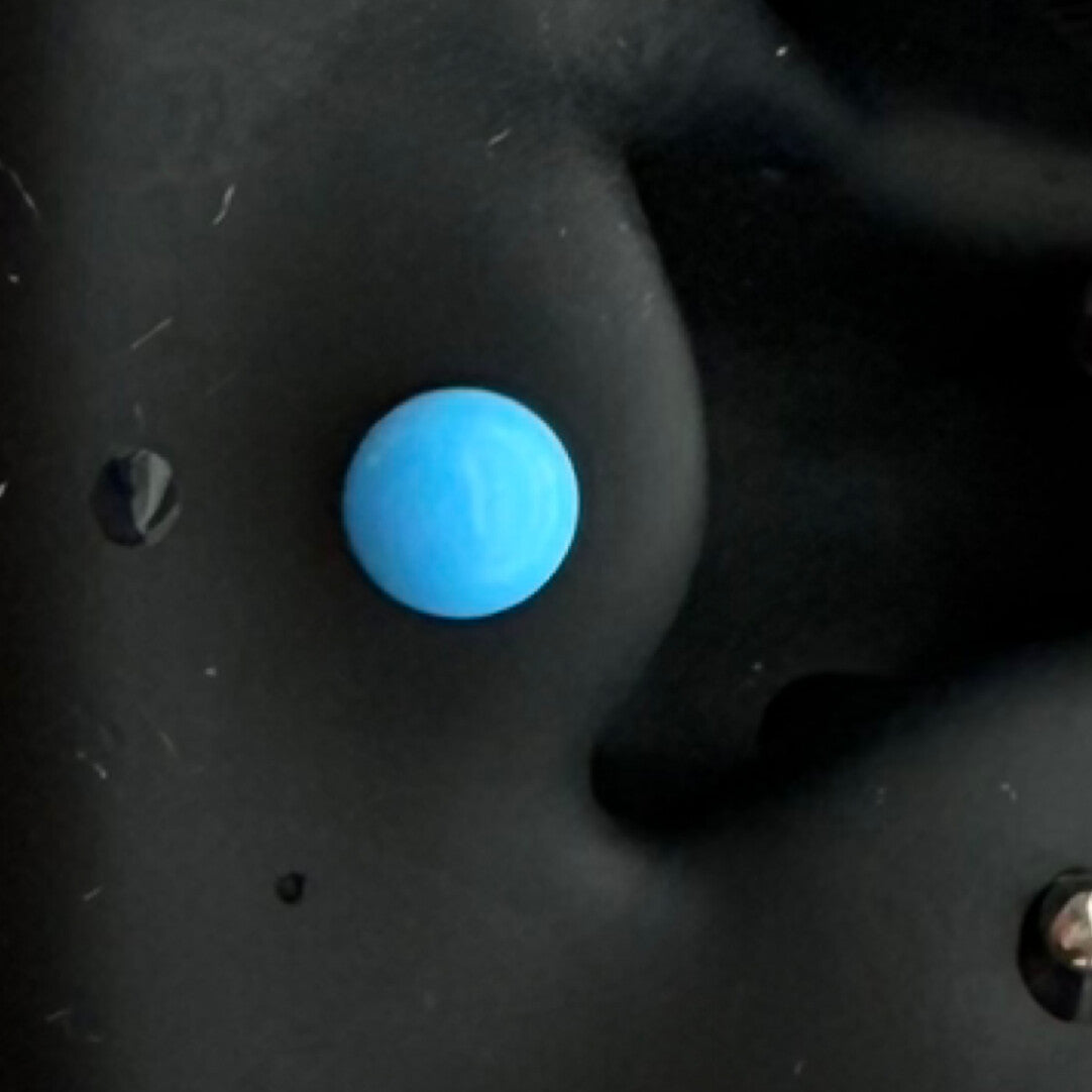 Blue Acrylic Ball Titanium Ear Stud – Punk Y2K Hypoallergenic Piercing