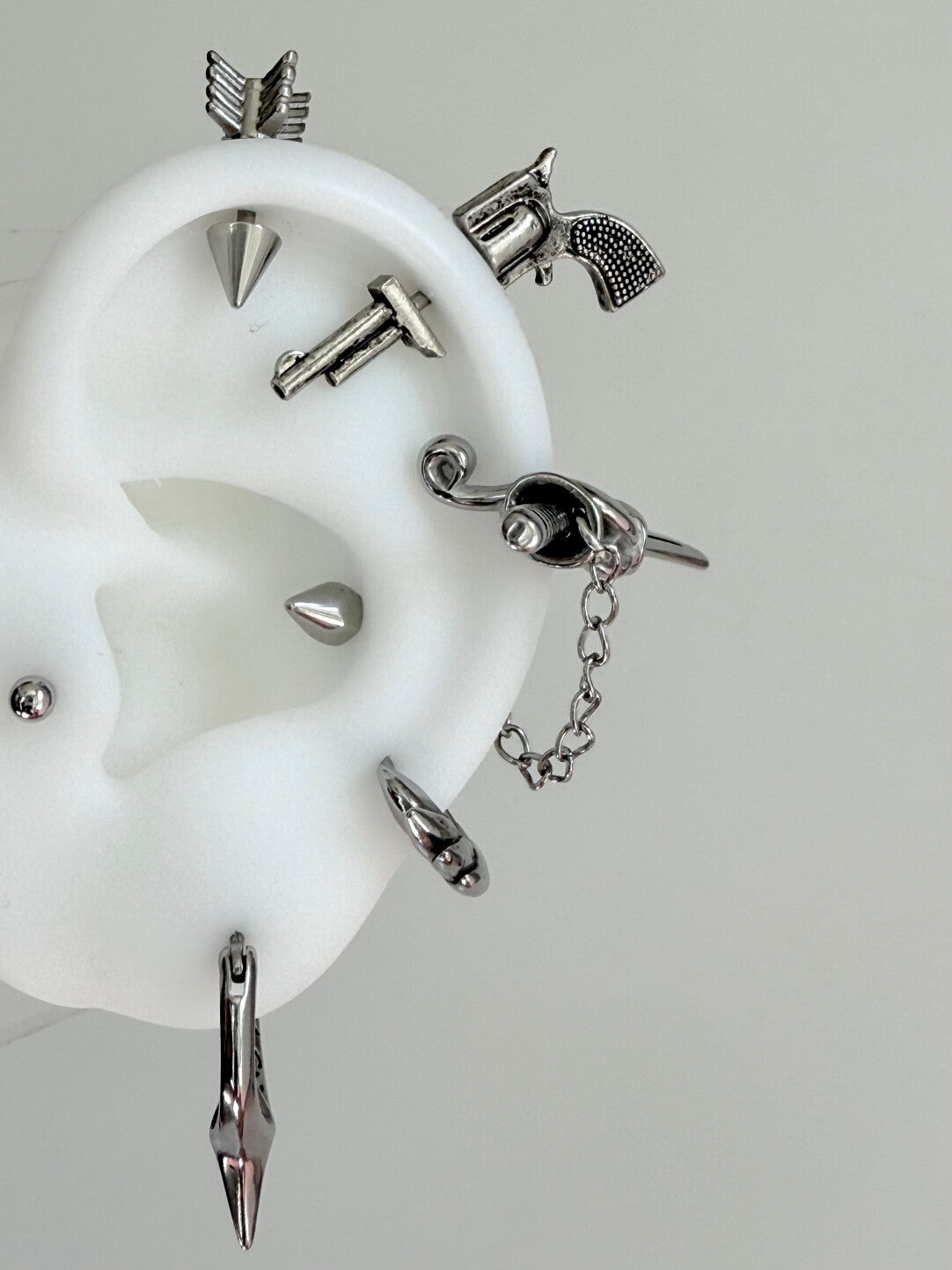 Titanium Steel Studs Ear Cuffs & Hoops