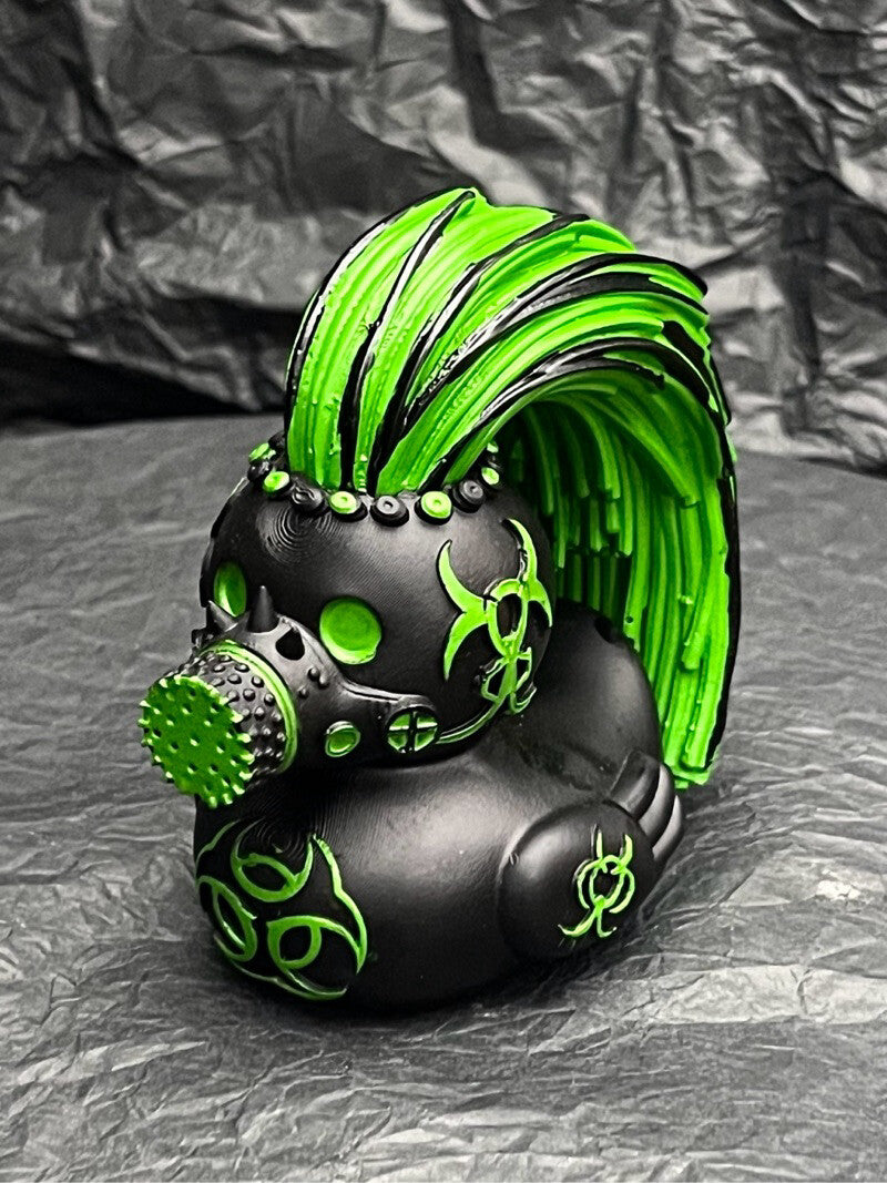 Biohazard Punk Duck Figurine | Gothic Y2K Dark Aesthetic Toy Decor Gift