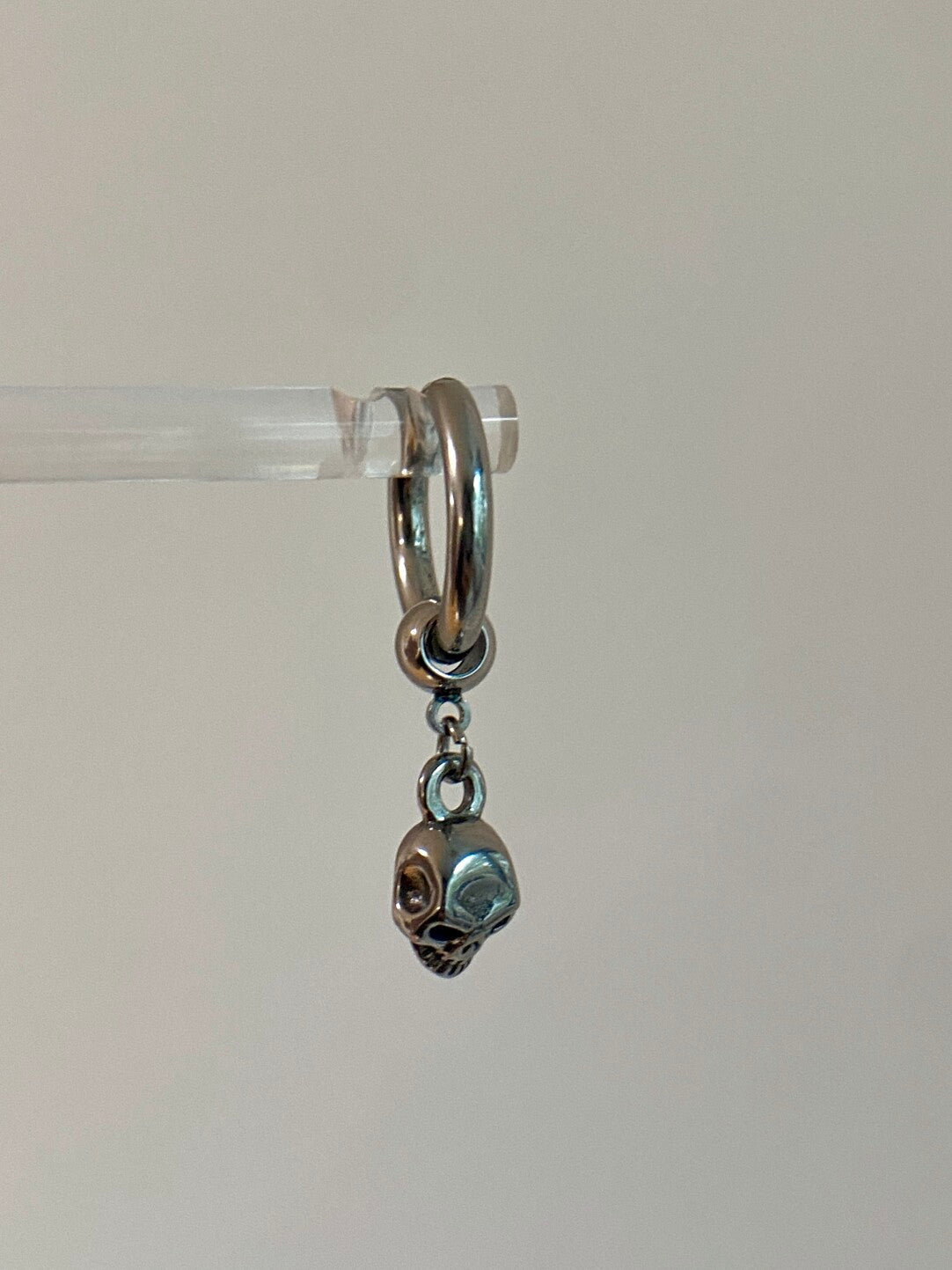 Unisex Skull Skeleton Ear Hook Ring |   Hypoallergenic Ear Bone Studs & Hoop Earrings