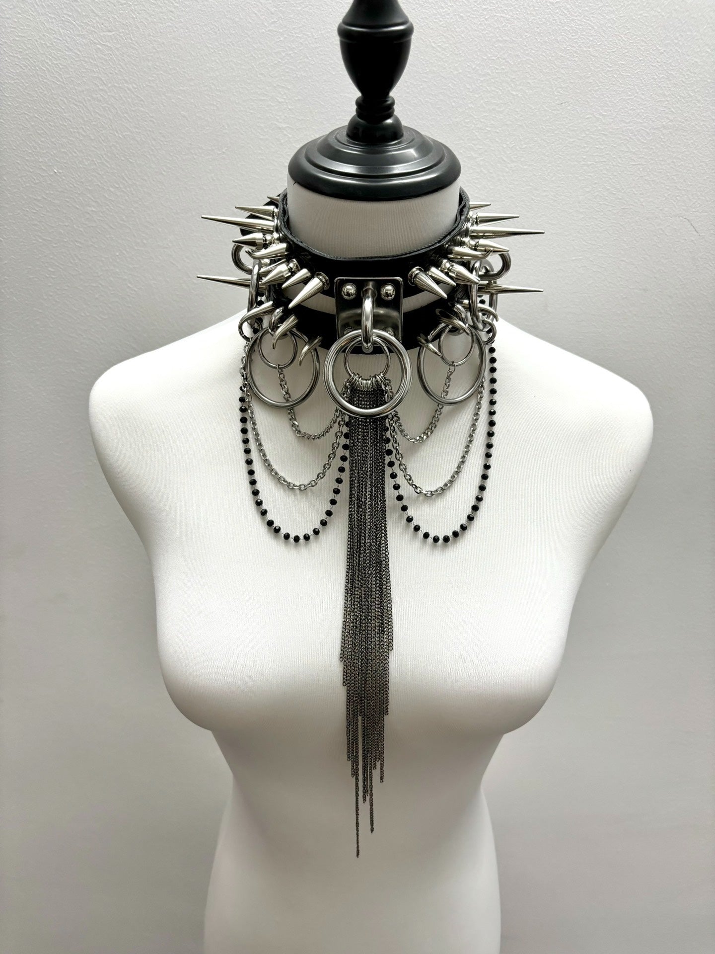 Handmade Punk Gothic Studded Choker | Black Metal Rock Festival Statement Necklace
