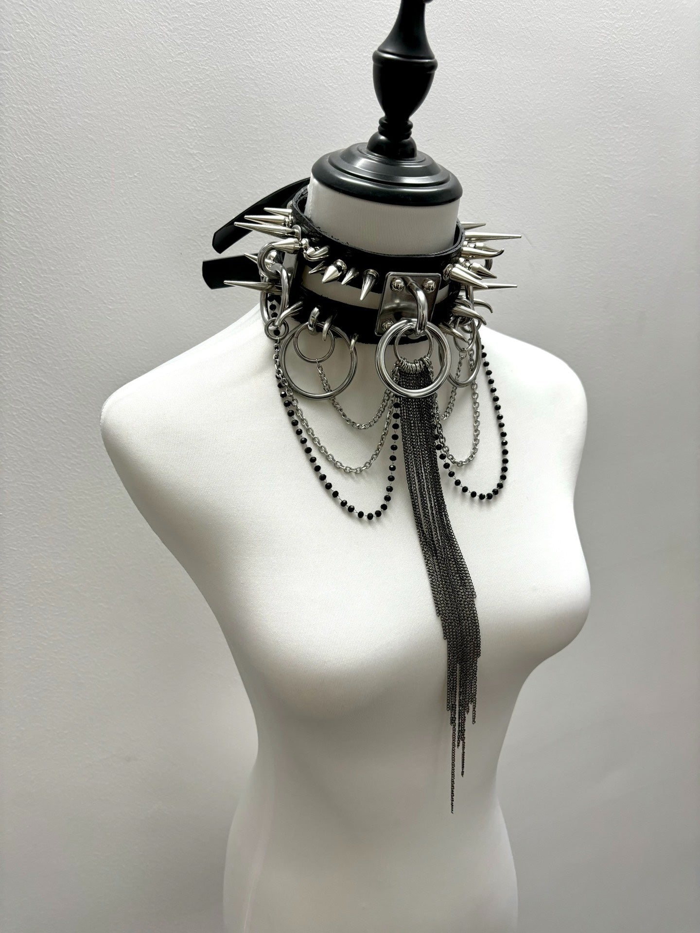Handmade Punk Gothic Studded Choker | Black Metal Rock Festival Statement Necklace