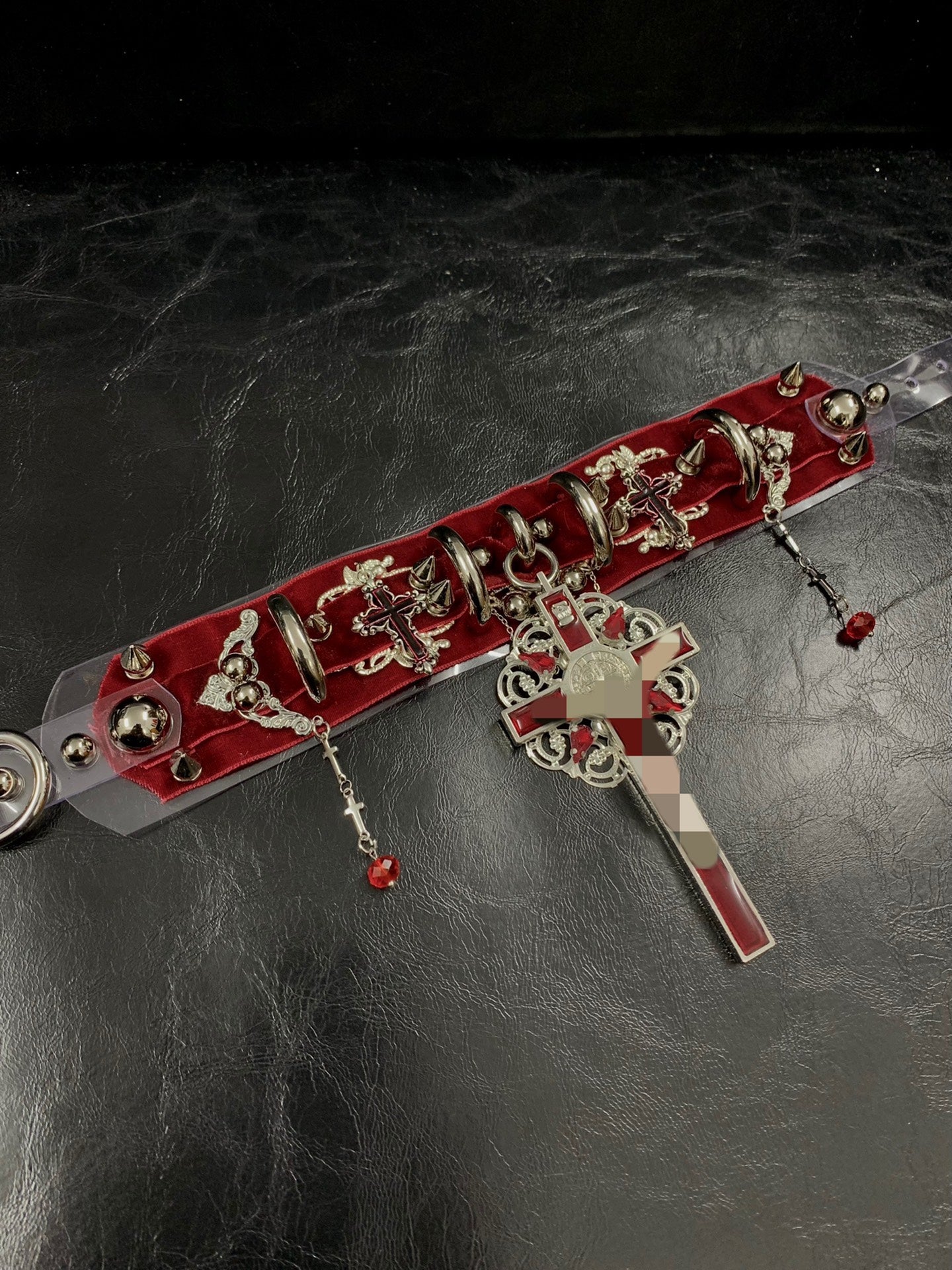 "Red Fox" Gothic Punk Visual Kei Subculture Studded Necklace Choker