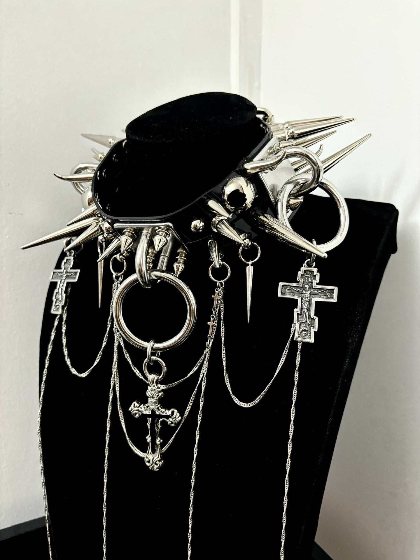 "Catwoman" Original Handmade Gothic Punk Rock Black Metal Subculture Statement Choker Necklace | Festival Party Y2K Shibuya Style Accessory