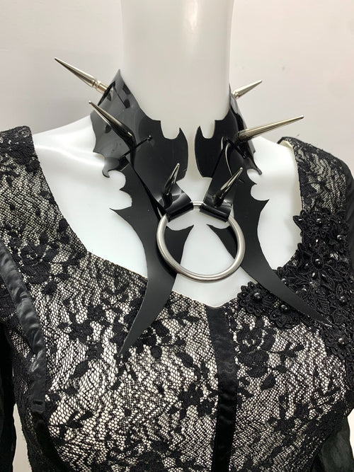 "Parasite" Original Handmade Alien-Inspired Gothic Punk Dark Metal Subculture Studded Choker Necklace | Futuristic Alternative Accessory